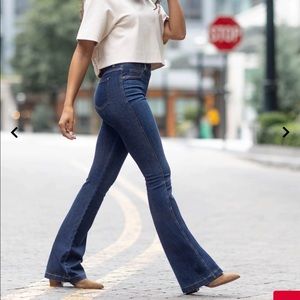Spanx Flare Jeans Midnight Shade Size M